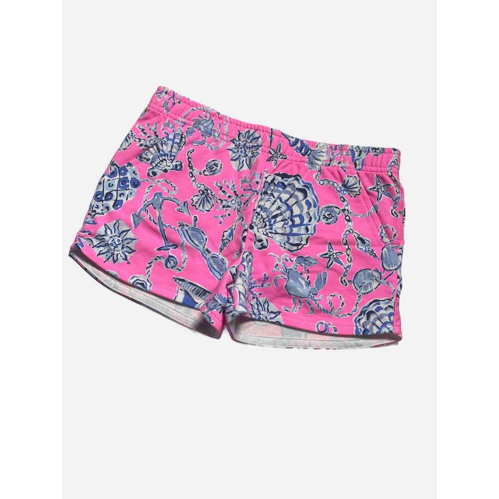 Lilly Pulitzer Shorts Girls M 6-7 Pink Nautical Shell Print Preppy Summer Beach